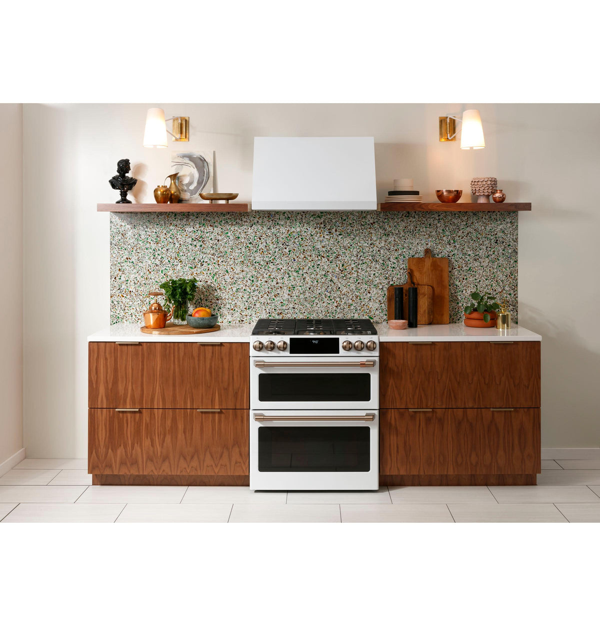 Café™ 30" Smart Slide-In, Front-Control, Gas Double-Oven Range with Convection