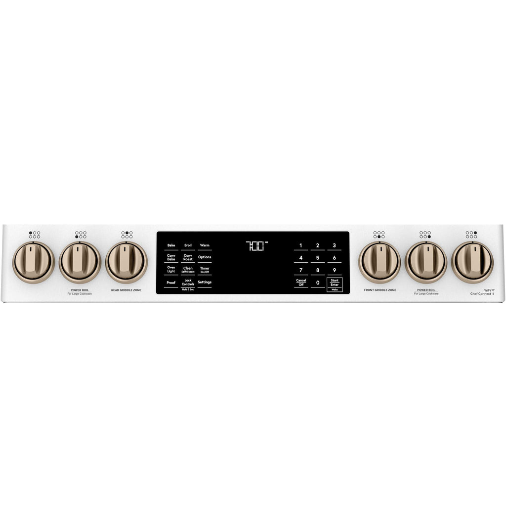 Café™ 30" Smart Slide-In, Front-Control, Gas Range with Convection Oven