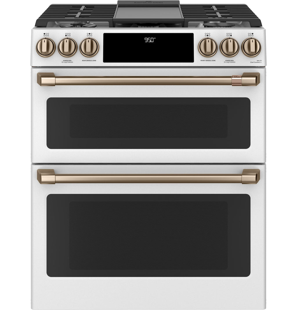 Café™ 30" Smart Slide-In, Front-Control, Dual-Fuel, Double-Oven Range with Convection