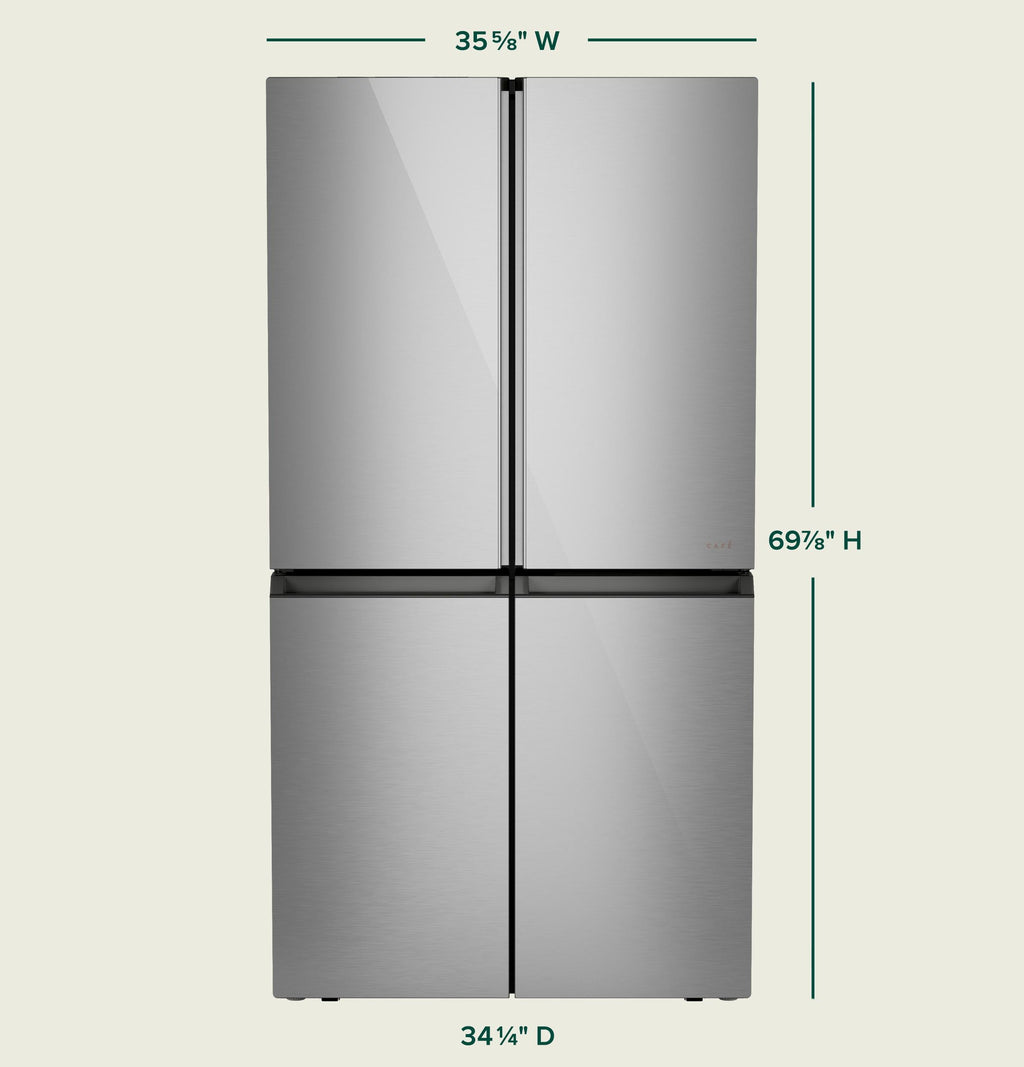 Café™ ENERGY STAR® 28.3 Cu. Ft. Smart Quad-Door Refrigerator in Platinum Glass with Dual-Dispense AutoFill Pitcher