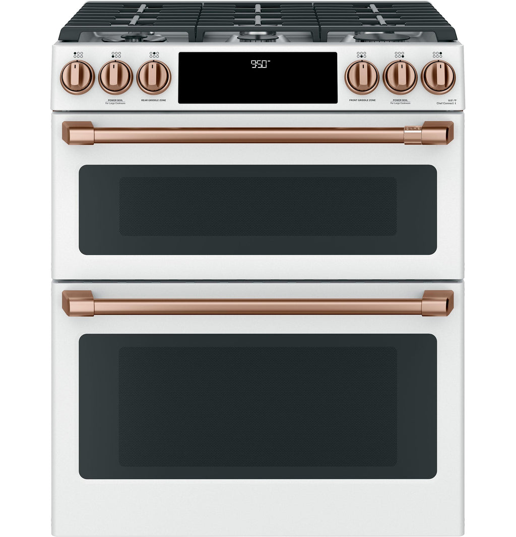Café™ 30" Smart Slide-In, Front-Control, Dual-Fuel, Double-Oven Range with Convection