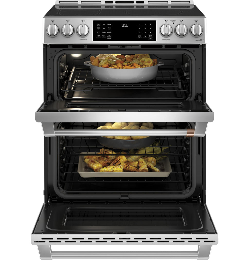 Café™ 30" Smart Slide-In, Front-Control, Induction and Convection Double-Oven Range