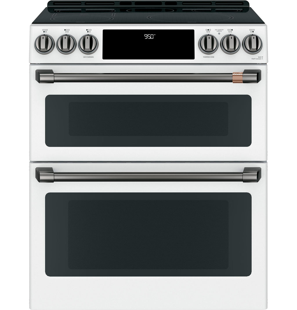Café™ 30" Smart Slide-In, Front-Control, Induction and Convection Double-Oven Range
