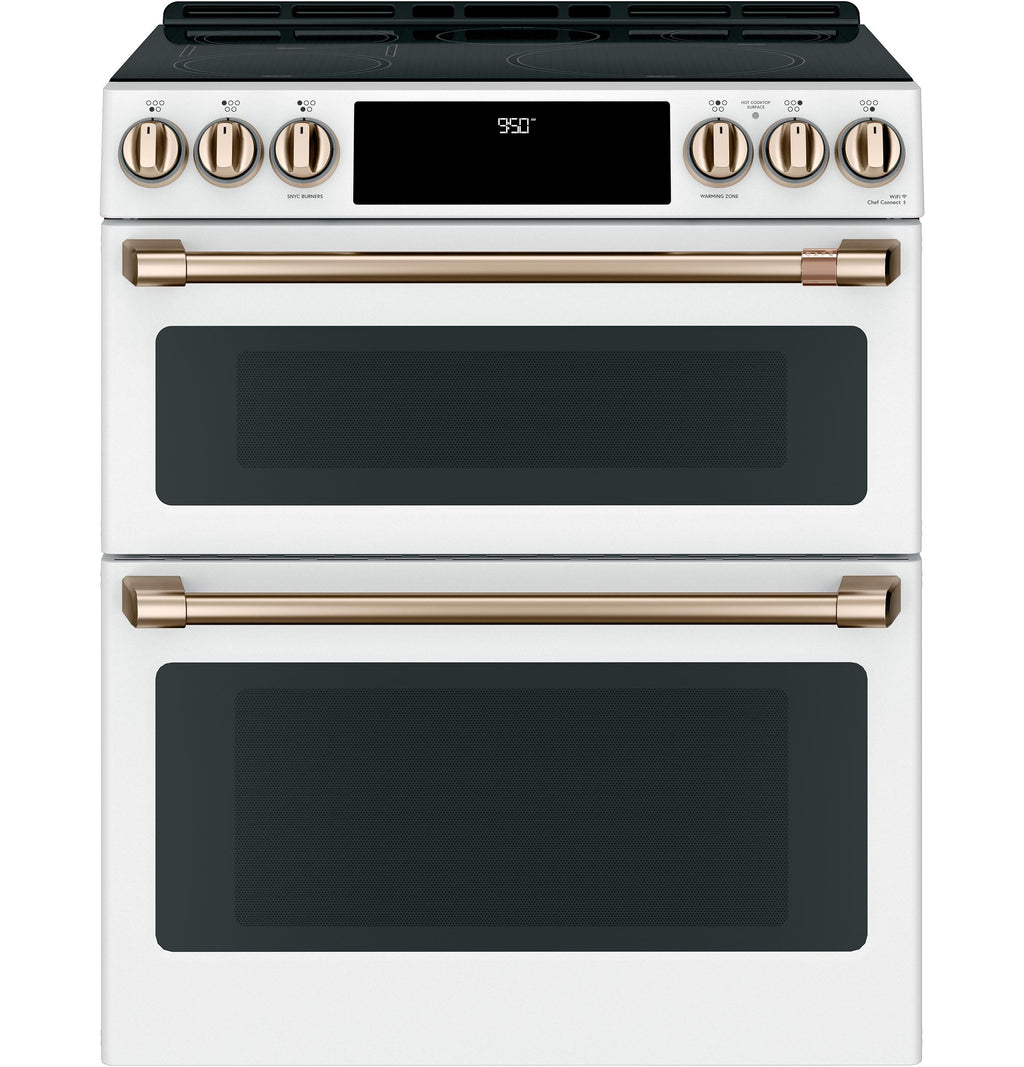 Café™ 30" Smart Slide-In, Front-Control, Induction and Convection Double-Oven Range