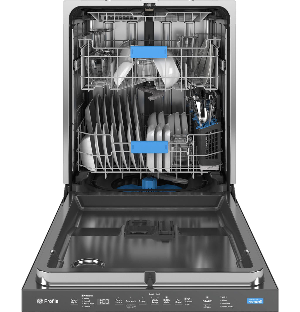 GE Profile™ ENERGY STAR® Fingerprint Resistant Top Control Stainless Interior Dishwasher with Microban™ Antimicrobial Technology