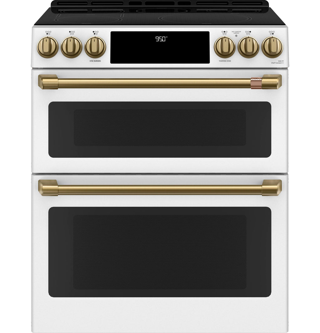 Café™ 30" Smart Slide-In, Front-Control, Induction and Convection Double-Oven Range