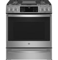 GE Profile™ 30" Smart Slide-In Front-Control Gas Fingerprint Resistant Range with No Preheat Air Fry