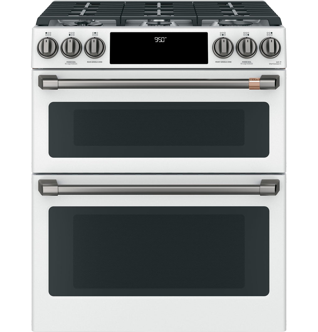 Café™ 30" Smart Slide-In, Front-Control, Dual-Fuel, Double-Oven Range with Convection