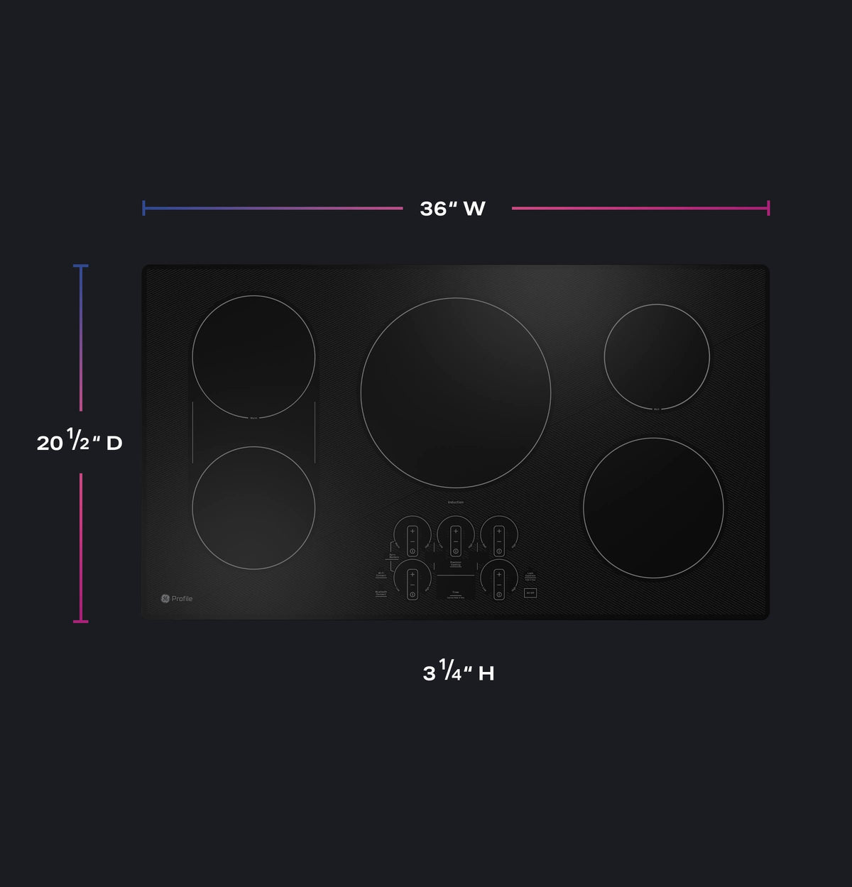 GE Profile™ ENERGY STAR® 36" Built-In Touch Control Induction Cooktop