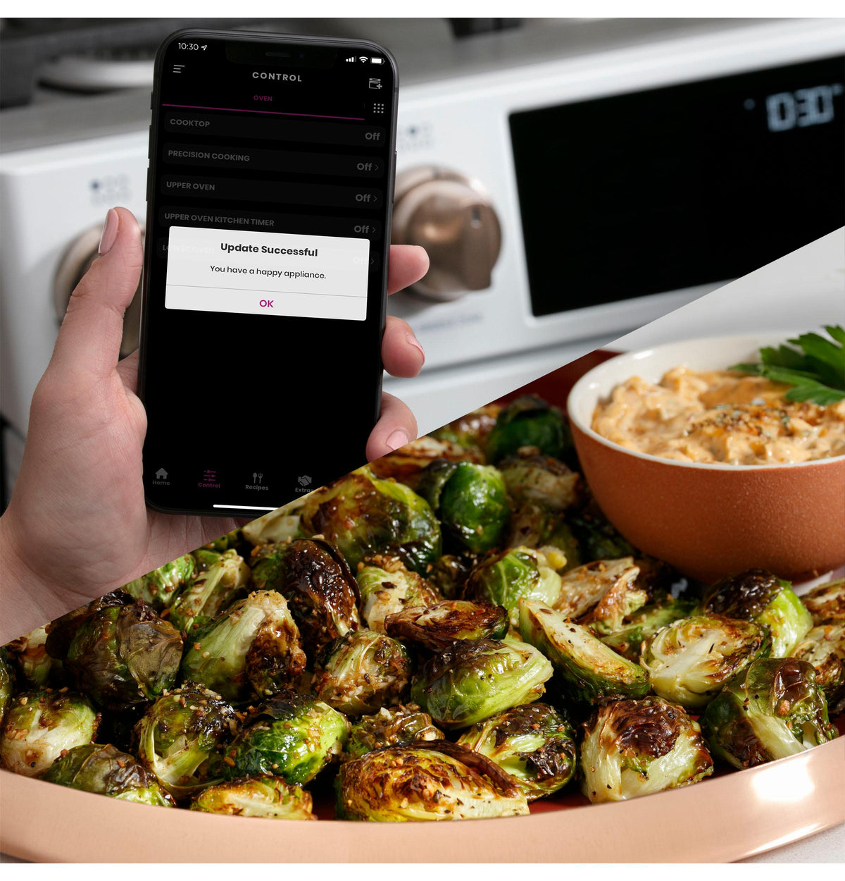 Café™ 30" Smart Slide-In, Front-Control, Gas Double-Oven Range with Convection