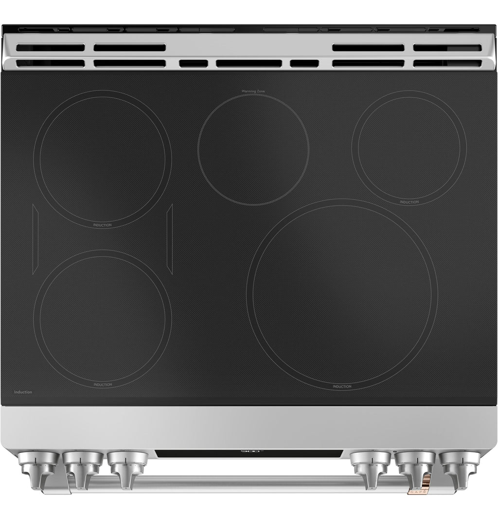 Café™ 30" Smart Slide-In, Front-Control, Induction and Convection Range with Warming Drawer