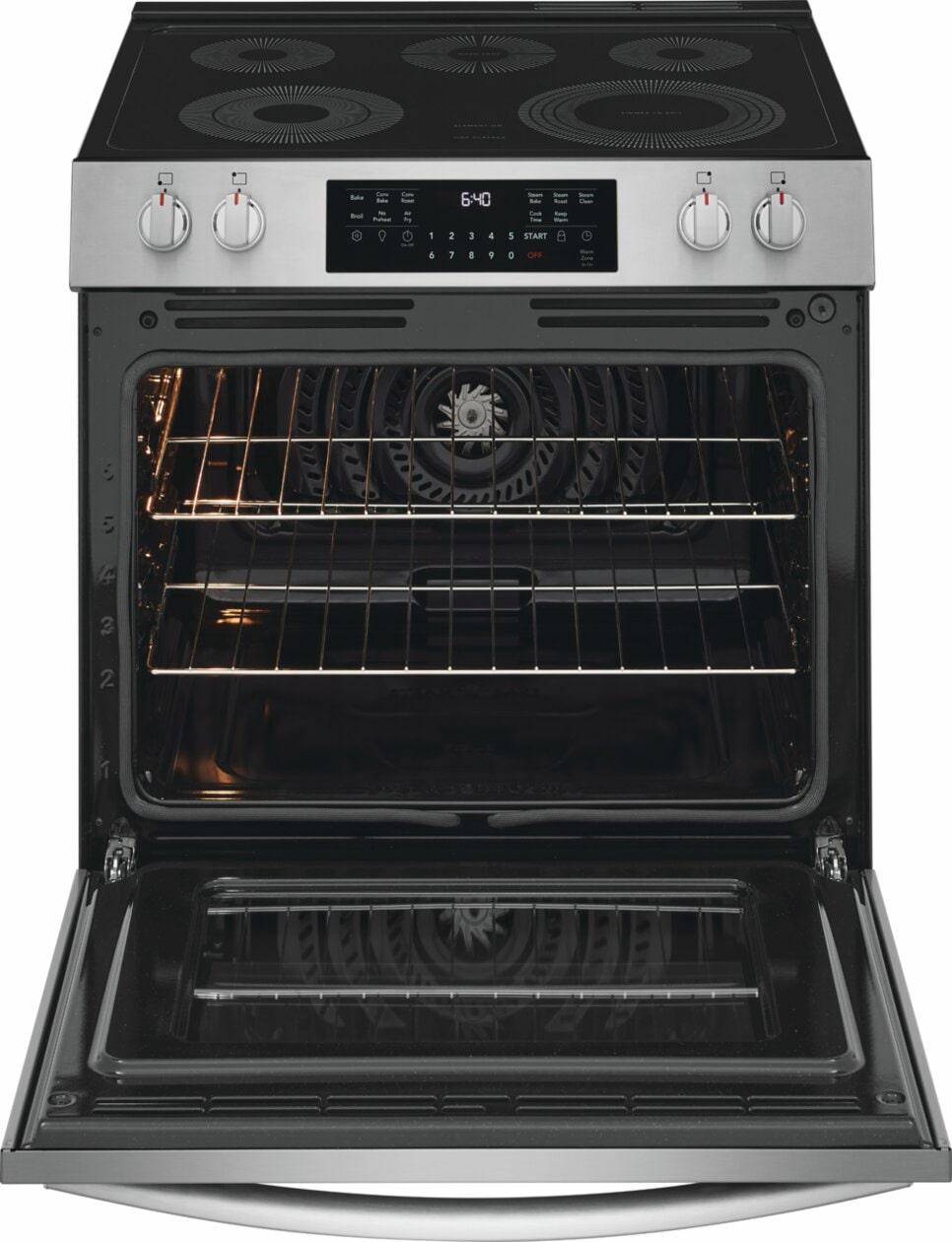 30" Front Control Electric Range with Total Convection