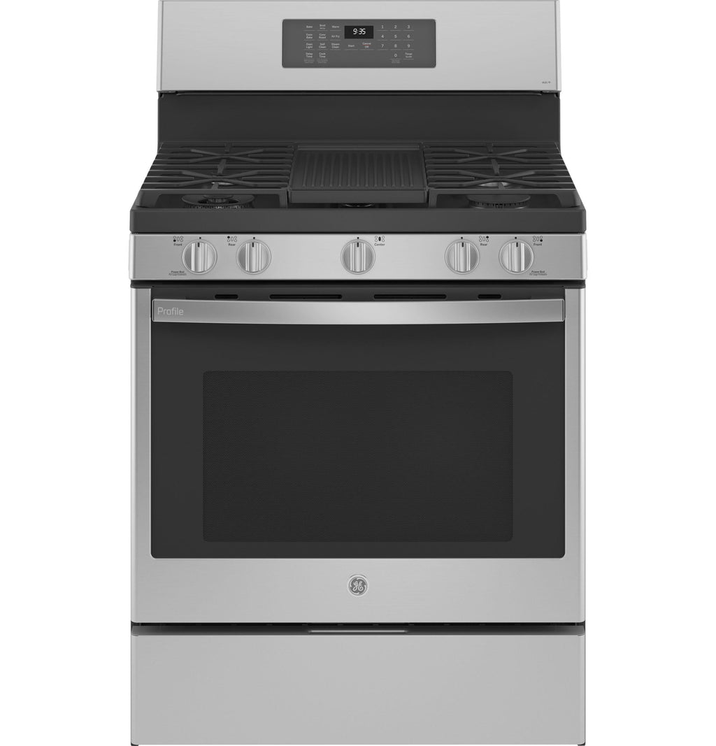 GE Profile™ Smart 30" Free-Standing Self Clean Gas Fingerprint Resistant Range with No Preheat Air Fry