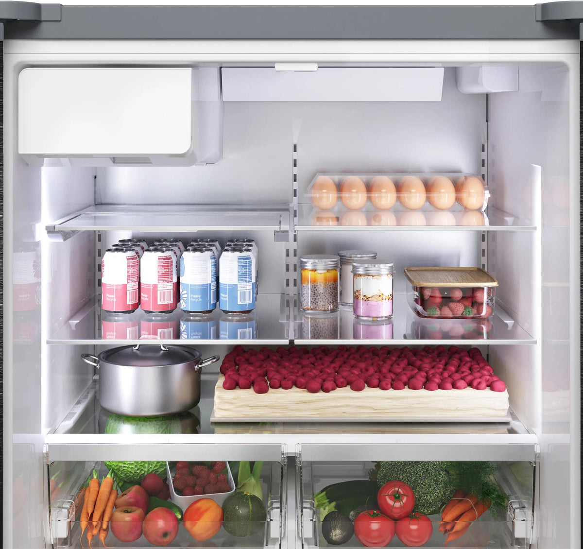 500 Series French Door Bottom Mount Refrigerator 36" Stainless steel (with anti-fingerprint), Total No Frost