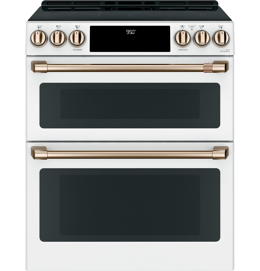 Café™ 30" Smart Slide-In, Front-Control, Induction and Convection Double-Oven Range