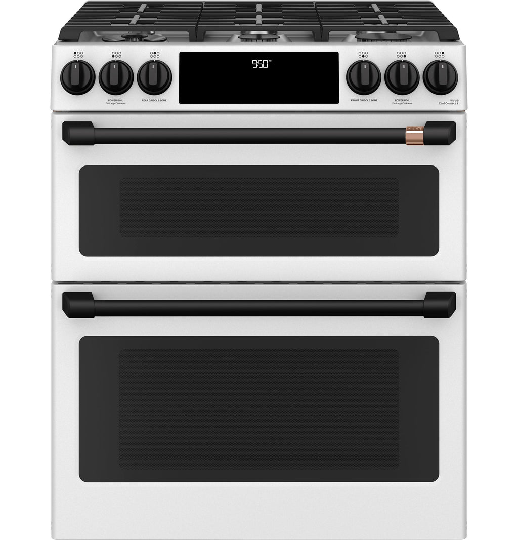 Café™ 30" Smart Slide-In, Front-Control, Dual-Fuel, Double-Oven Range with Convection