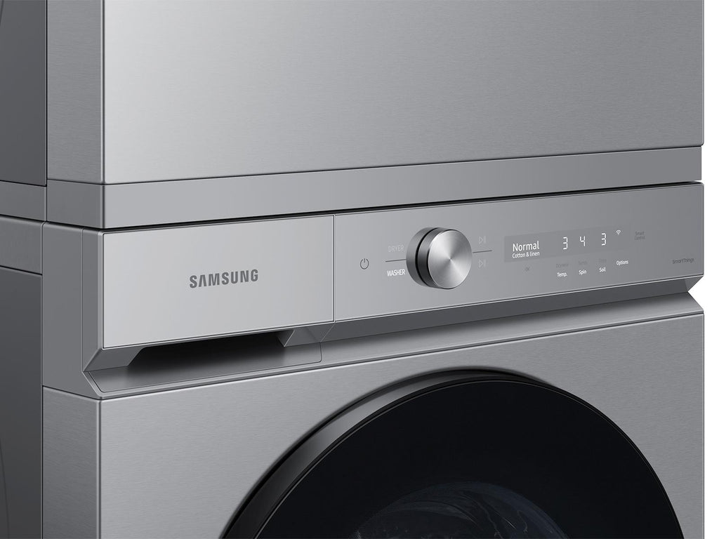 Bespoke 7.6 cu. ft. Ultra Capacity Gas Dryer with Super Speed Dry and AI Smart Dial in Silver Steel