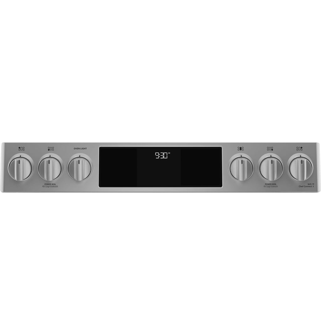 GE Profile™ 30" Smart Slide-In Front-Control Gas Fingerprint Resistant Range with No Preheat Air Fry