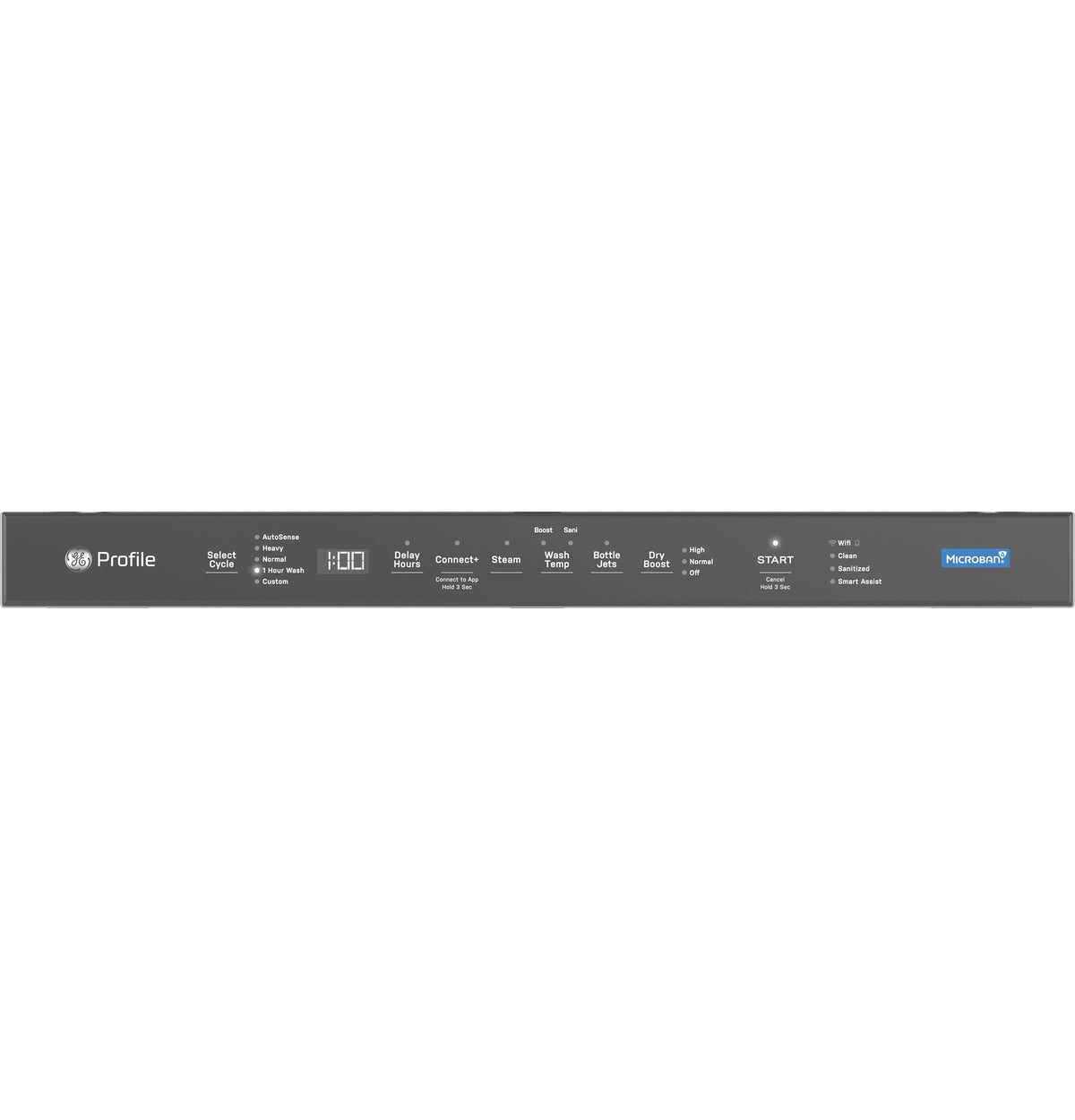 GE Profile™ ENERGY STAR® Fingerprint Resistant Top Control Stainless Interior Dishwasher with Microban™ Antimicrobial Technology