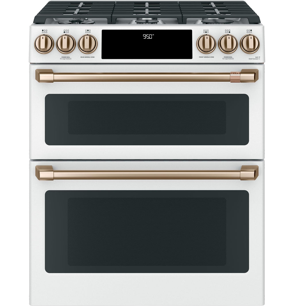Café™ 30" Smart Slide-In, Front-Control, Dual-Fuel, Double-Oven Range with Convection