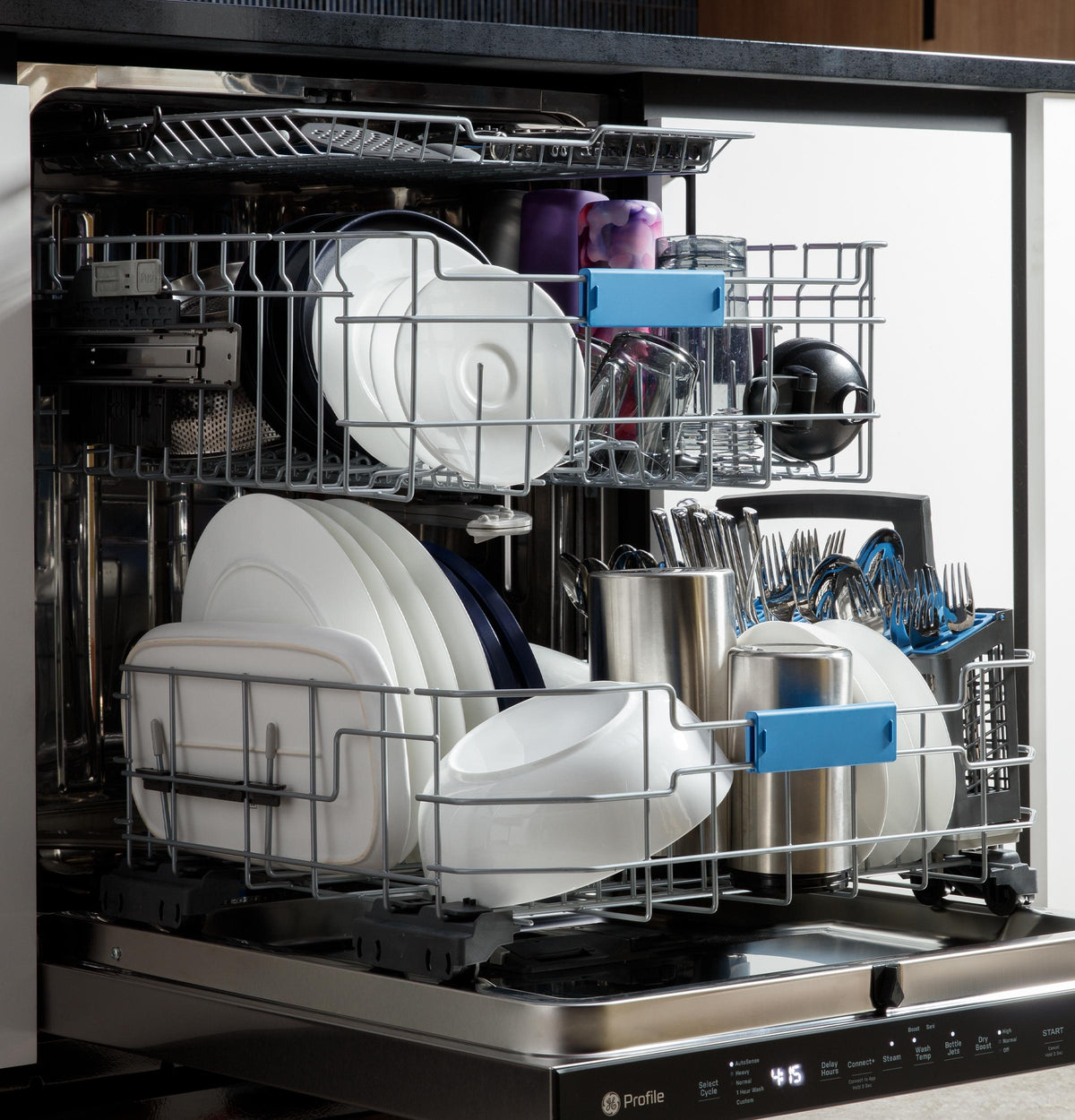 GE Profile™ ENERGY STAR® Fingerprint Resistant Top Control Stainless Interior Dishwasher with Microban™ Antimicrobial Technology