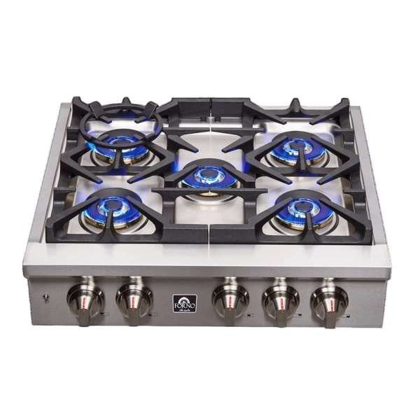 FORNO Spezia 30″ Gas Rangetop with 5 Sealed Burners in Stainless Steel, FCTGS5751-30