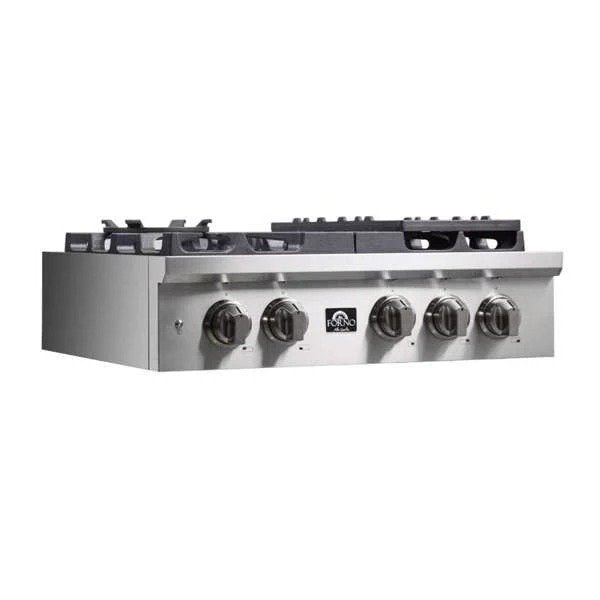 FORNO Spezia 30″ Gas Rangetop with 5 Sealed Burners in Stainless Steel, FCTGS5751-30