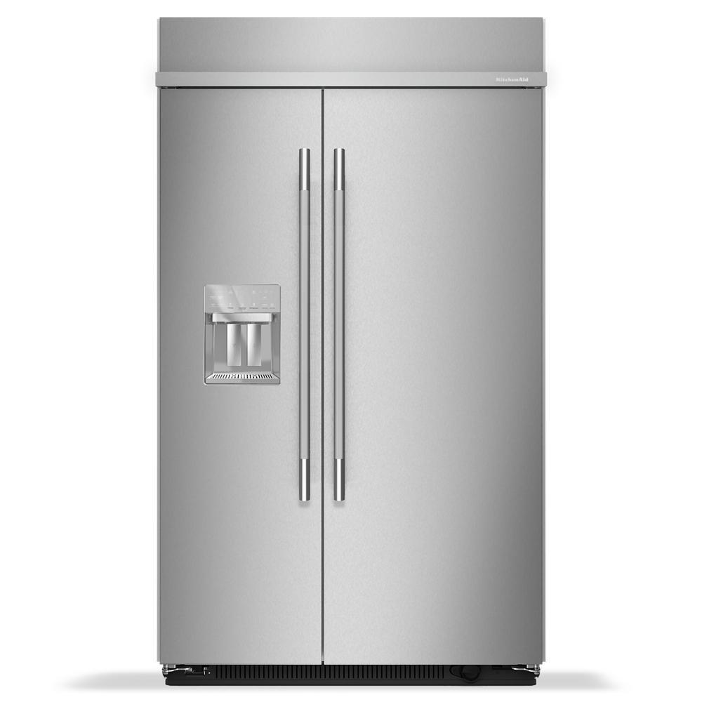 29.4 Cu. Ft. 48" Built-In Side-by-Side Refrigerator features Exterior Water and Ice Dispenser with Measured Fill