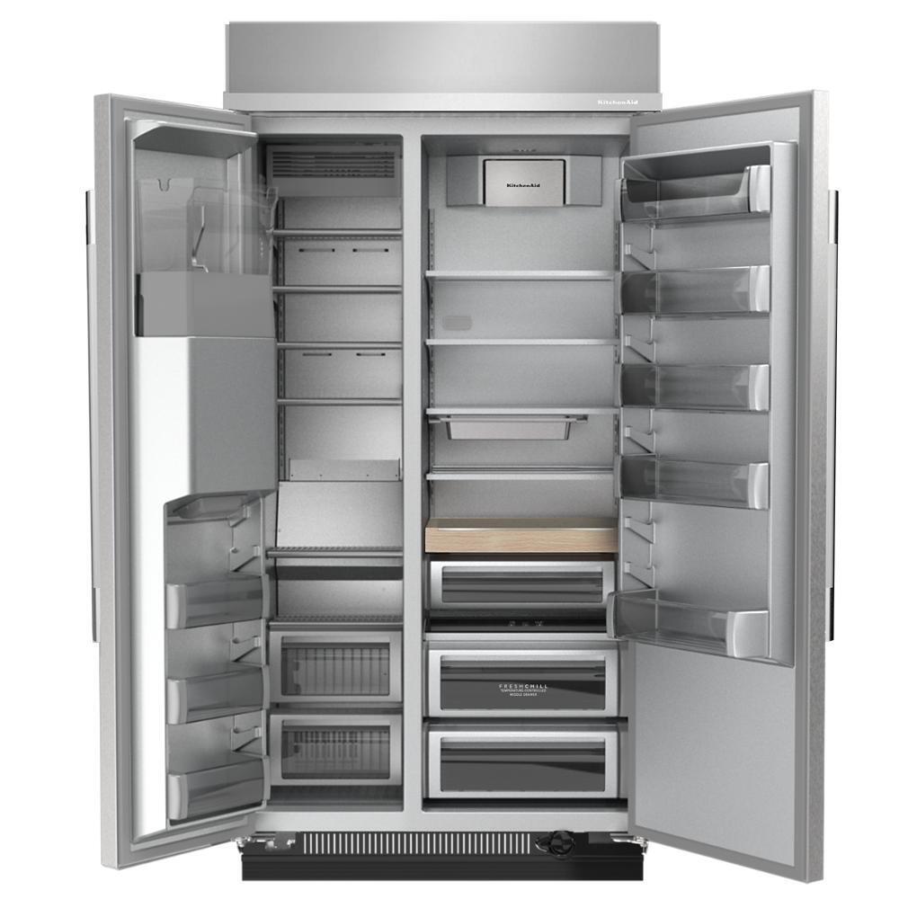 29.4 Cu. Ft. 48" Built-In Side-by-Side Refrigerator features Exterior Water and Ice Dispenser with Measured Fill
