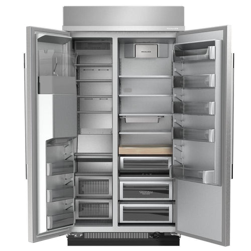 29.4 Cu. Ft. 48" Built-In Side-by-Side Refrigerator features Exterior Water and Ice Dispenser with Measured Fill
